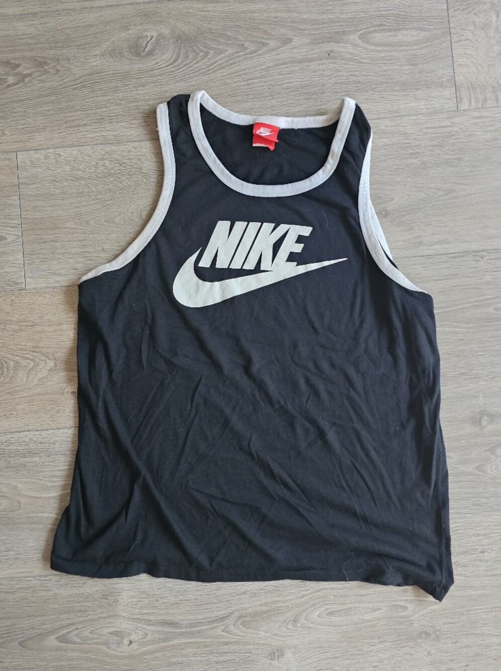 Nike Black Tank Top with White Swoosh Trim